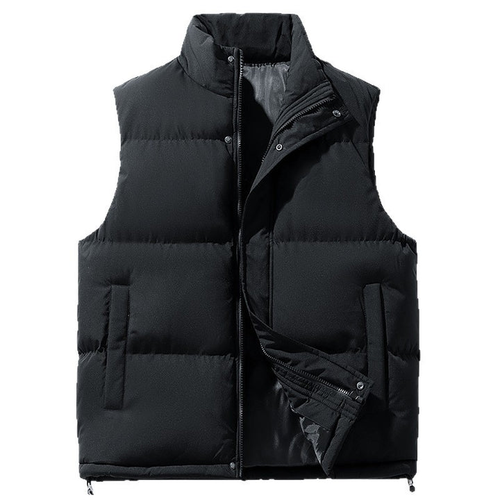 Men's Plus Size Stand Collar Sleeveless Waistcoat Warm Down Cotton Vest